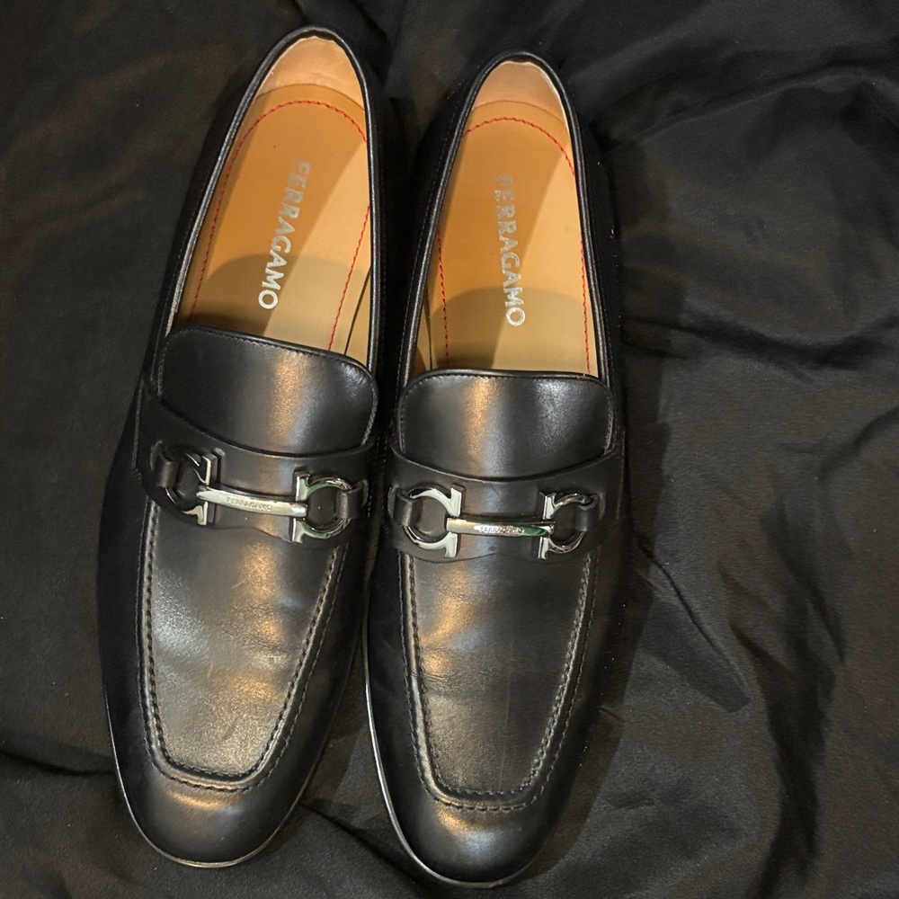 Salvatore Ferragamo Classic Black Leather Loafers
